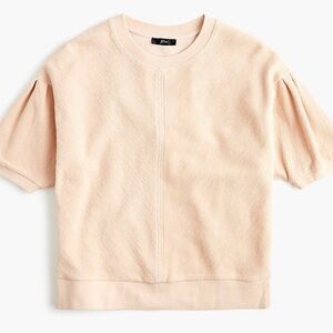 NWT J Crew Puff sleeve pullover T-shirt in terry cotton